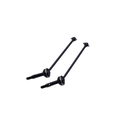 Metal upgrade CVD drive shafts for Weili remote control car accessories, black and silver pair.