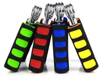 Colorful fitness hand grippers with sponge grip handles and chrome plated springs for strength training