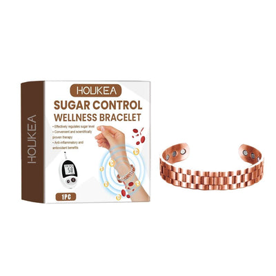 Copper Sugar Control Wellness Bracelet with magnets for regulating sugar levels and antioxidant benefits, 6x1.2 cm size